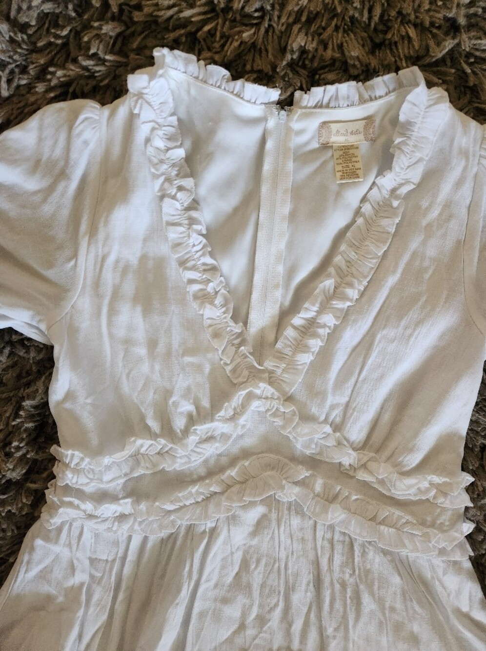 Altar'd State White Ruffle-Trim Dress - Picture 2 of 6